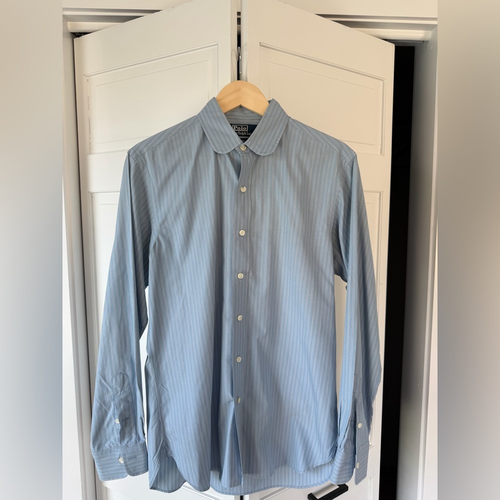 Polo by Ralph Lauren Club Light Blue Pinstripe Men's Dress Shirt
